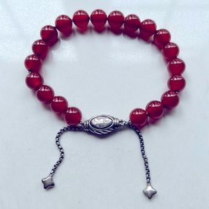 David Yurman sterling silver Carnelian spiritual bead bracelet. FINAL